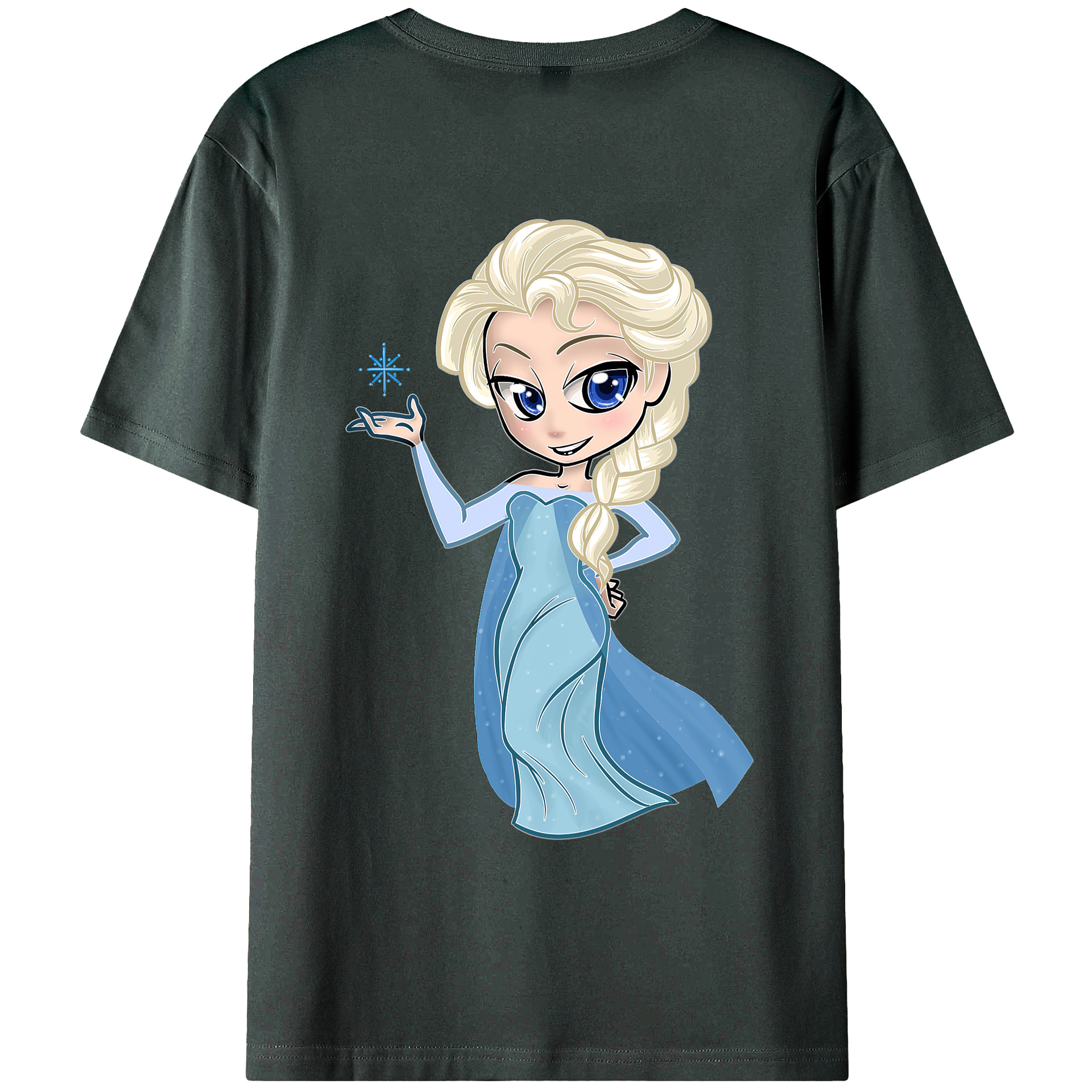 （画像用） アナと雪の女王 アンナ エルサ Frozen Anna Elsa 綿100％ メンズ半袖Tシャツ（バックプリント） 通気性